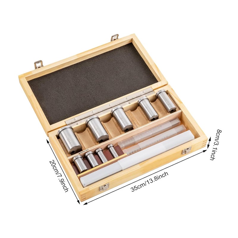 LUNUMAOS Keyway Broach Set, 18-Piece HSS Industrial Tools 1/8‘ 3/16’ 1/4‘ 3/8’ Metalworking Cutting Tool Set Broach Bushings Shim Set with 4 Broach Teeth Cutting Tools for Lathes - Image 2